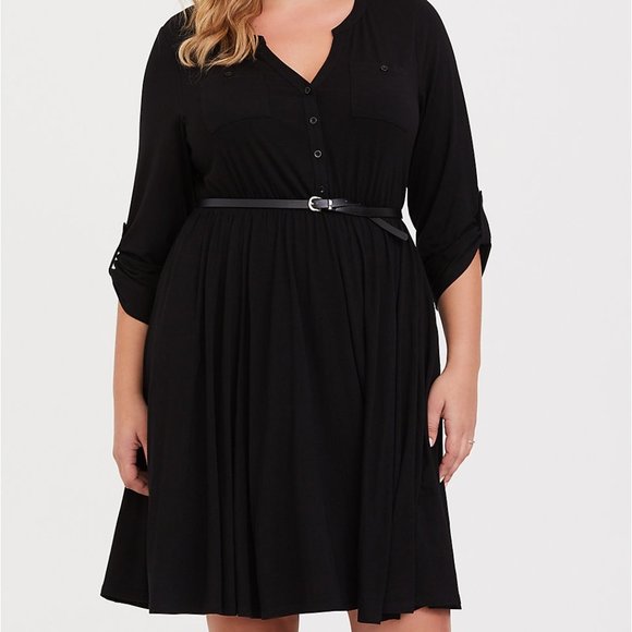 NWT Torrid Black Jersey Shirt Dress 1XL - Picture 1 of 2